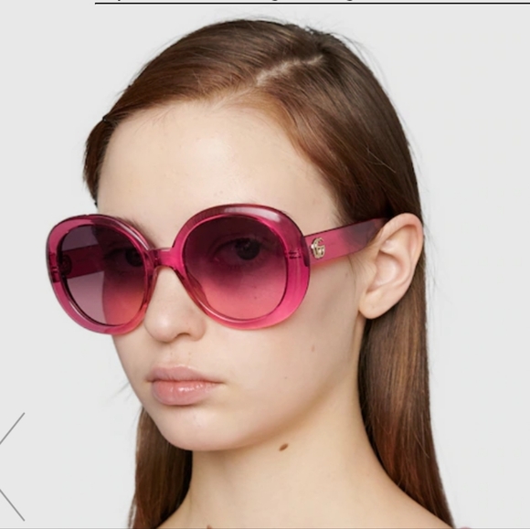 Round pink Gucci sunglasses - Picture 3 of 16